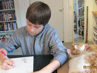 student and kitty